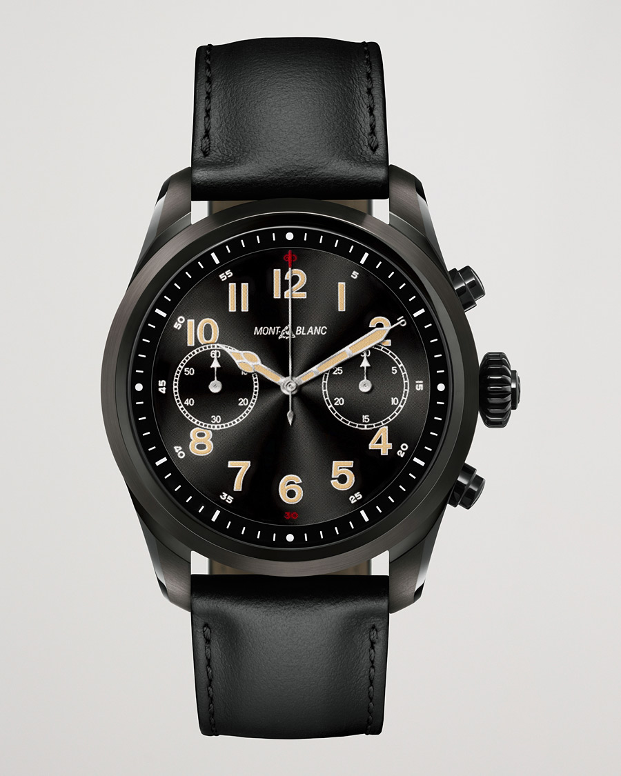 Herre | Læderrem  | Montblanc | Summit2 42mm Smartwatch Steel Black DLC / Black Calf