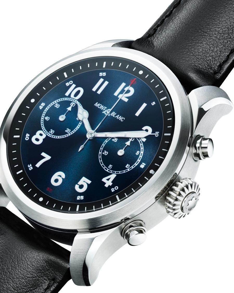 Herre | | Montblanc | Summit2 42mm Smartwatch Steel / Black Calf
