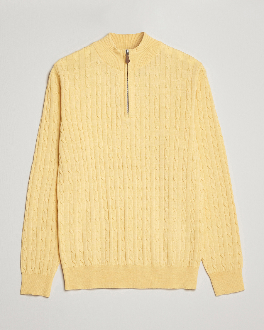Herre | Trøjer | Stenströms | Merino Cable Half Zip Yellow