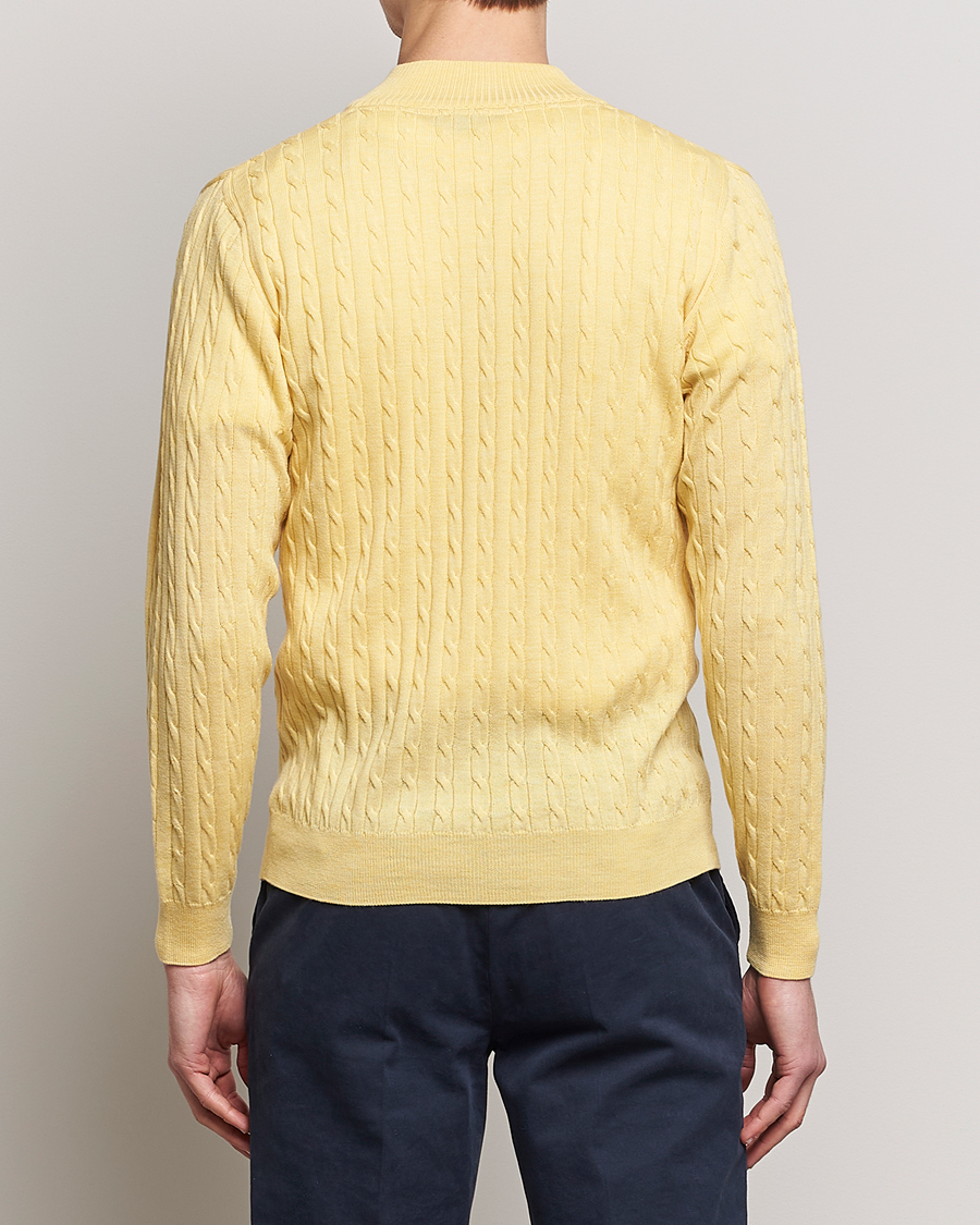 Herre | Trøjer | Stenströms | Merino Cable Half Zip Yellow