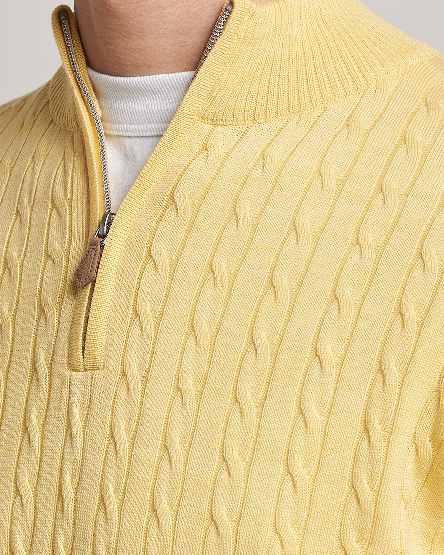 Herre | Trøjer | Stenströms | Merino Cable Half Zip Yellow
