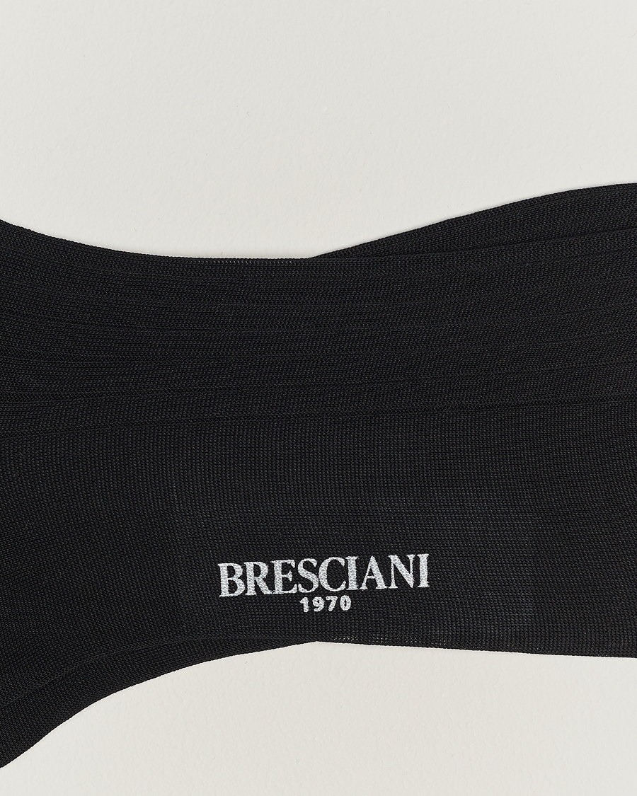 Herre | Strømper | Bresciani | Cotton Ribbed Short Socks Black