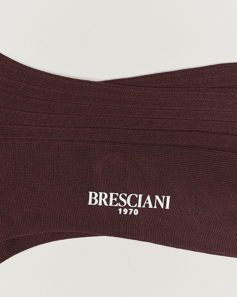 Bresciani Ribbed Short Socks Burgundy CareOfCarl.dk