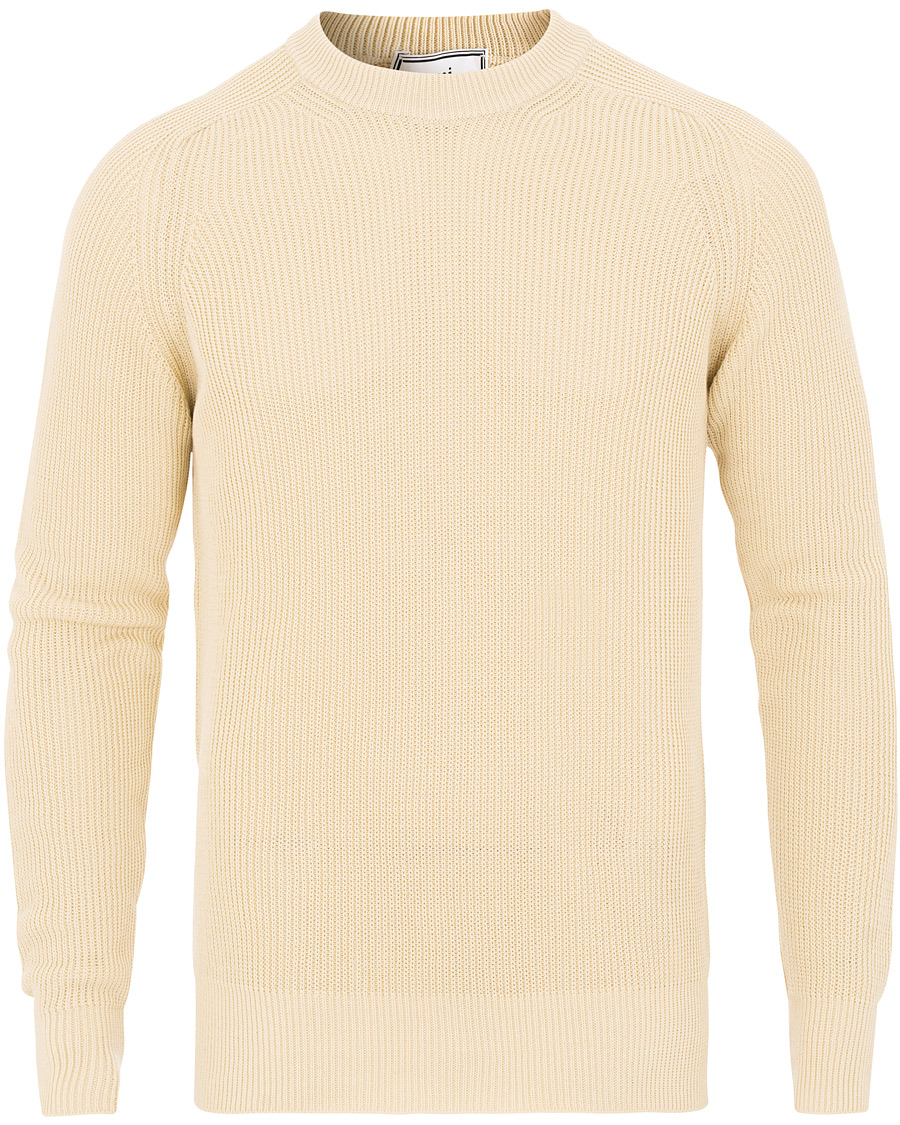 Herre | Trøjer | AMI | Fisherman Rib Crew Neck Sweater White