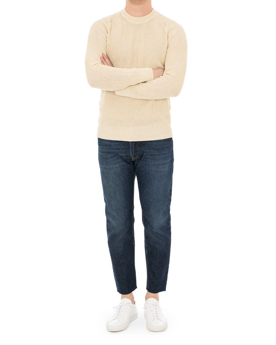 Herre | Trøjer | AMI | Fisherman Rib Crew Neck Sweater White