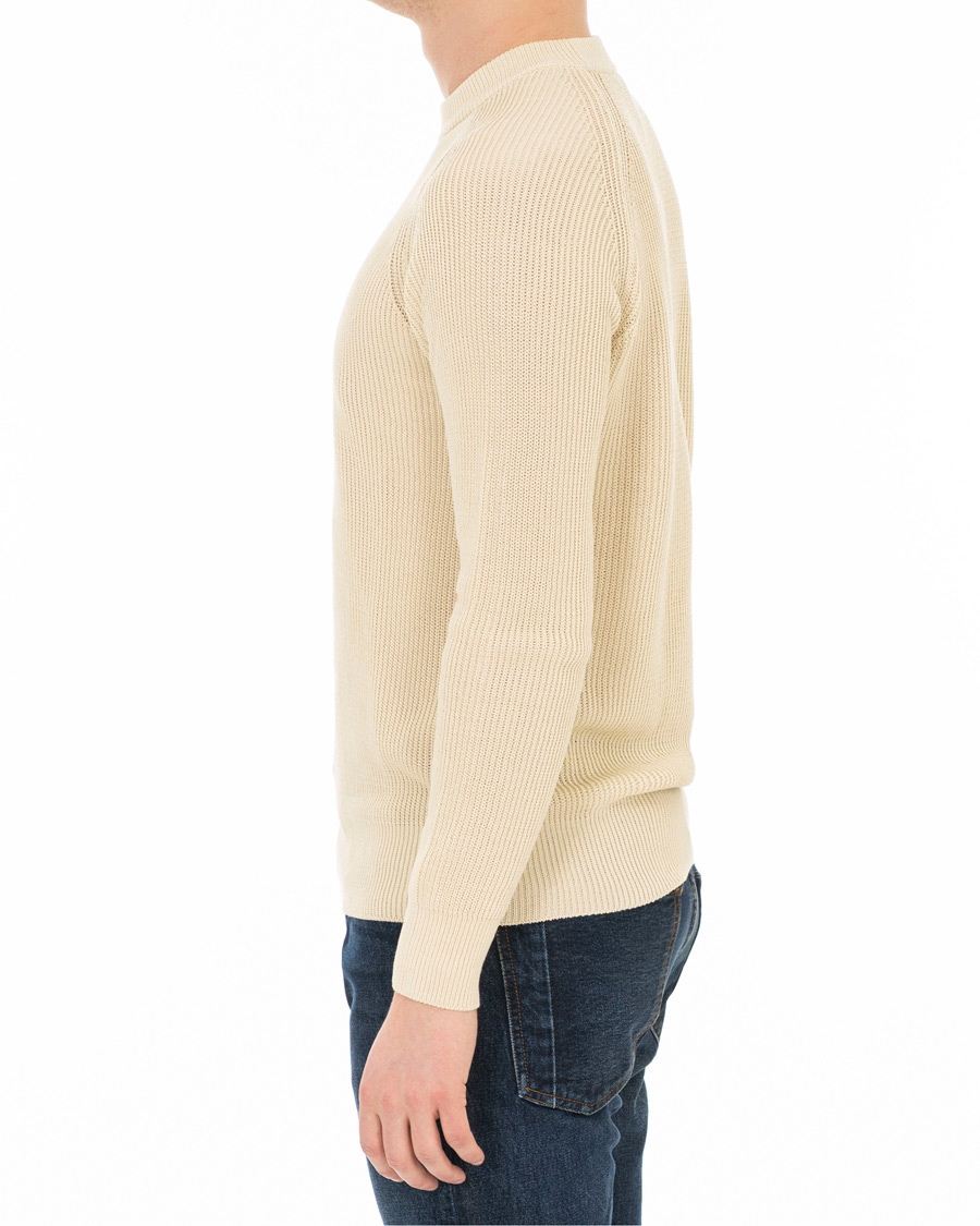 Herre | Trøjer | AMI | Fisherman Rib Crew Neck Sweater White