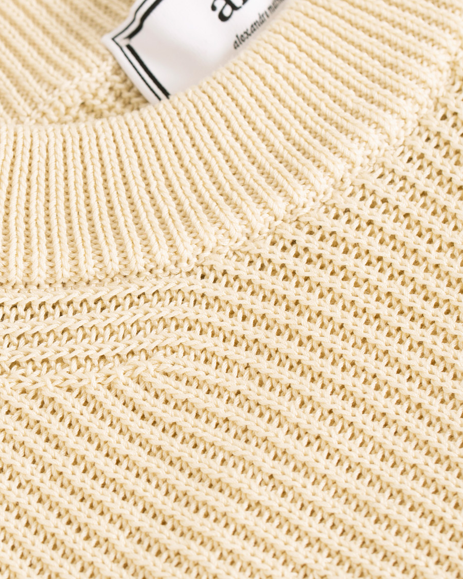Herre | Trøjer | AMI | Fisherman Rib Crew Neck Sweater White