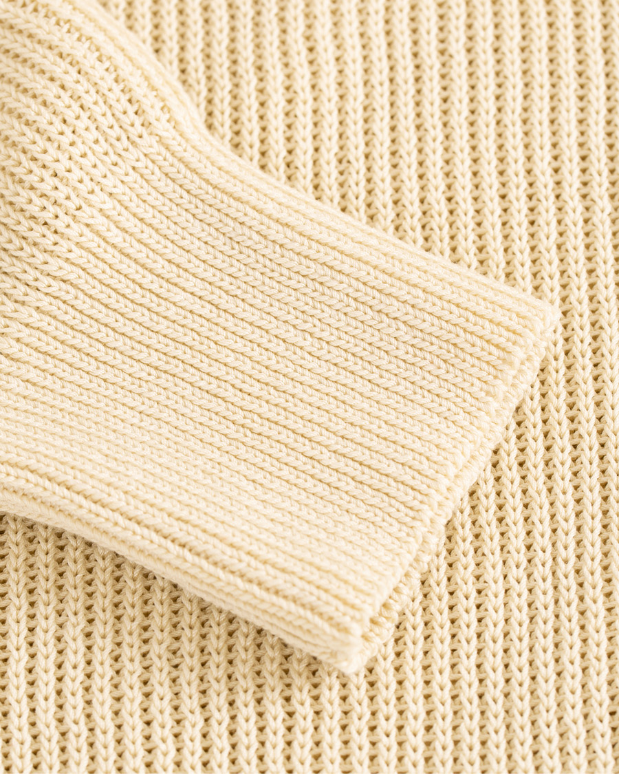 Herre | Trøjer | AMI | Fisherman Rib Crew Neck Sweater White