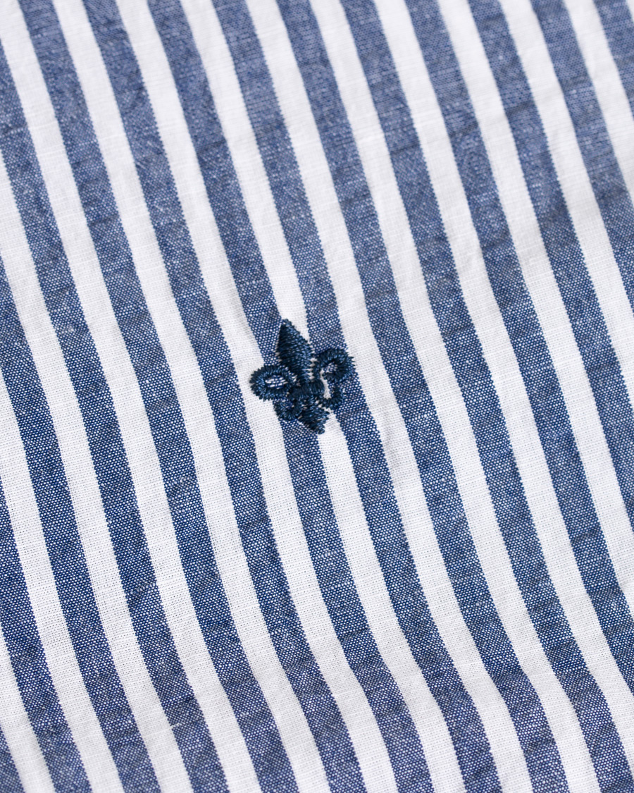 Herre | Skjorter | Morris | Nolan Stripe Button Down Shirt White/Navy