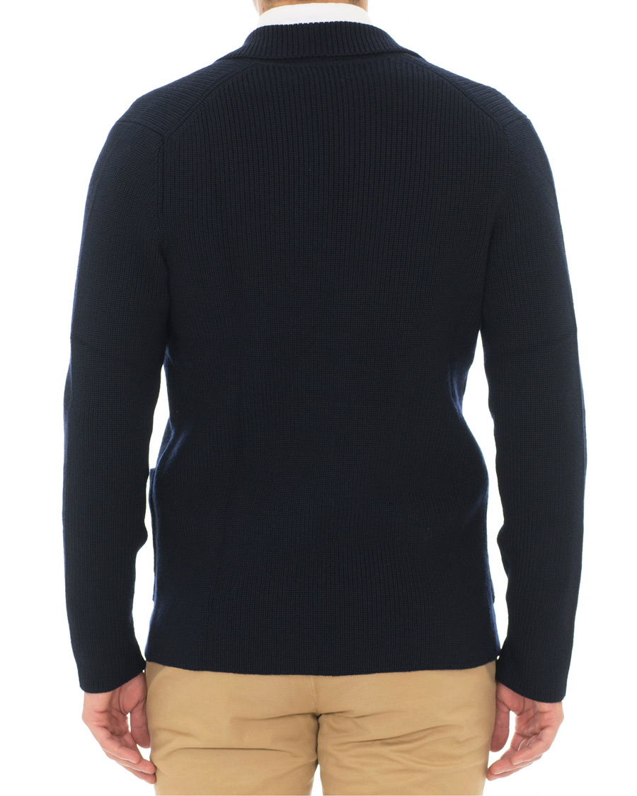 Herre | Trøjer | Morris Heritage | Knitted Double Breasted Blazer Navy