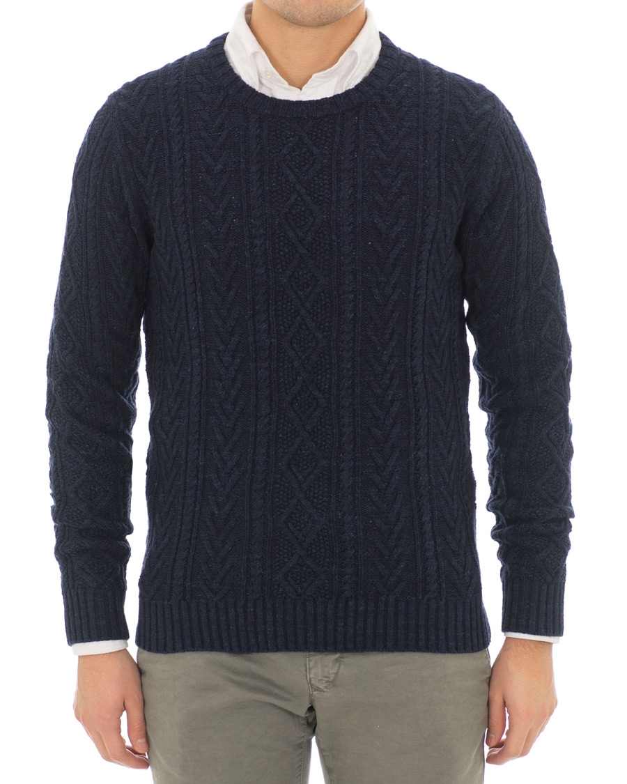 Herre | Trøjer | Morris Heritage | Cable Sweater Navy