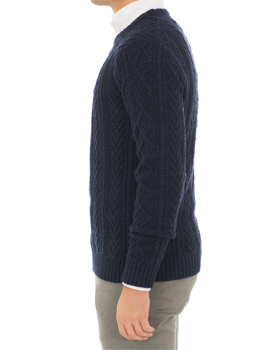 Herre | Trøjer | Morris Heritage | Cable Sweater Navy