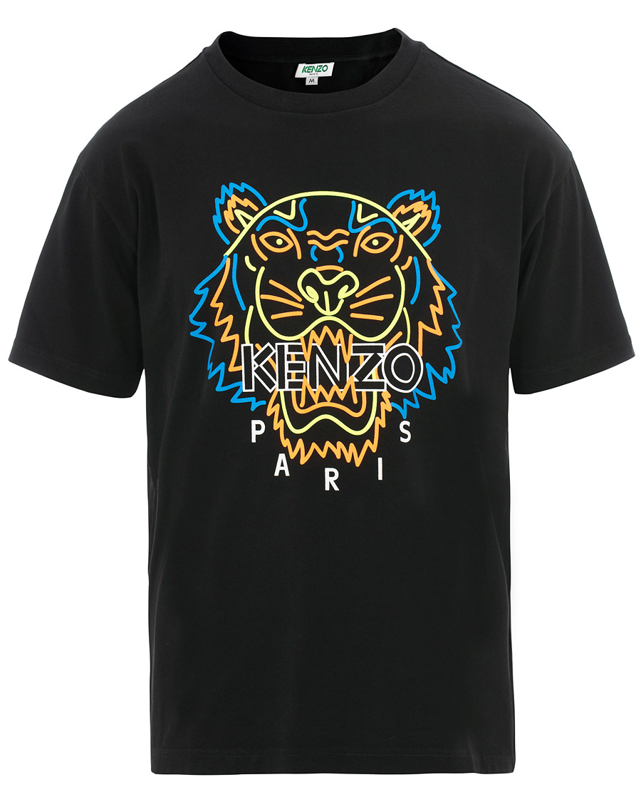 Herre | T-Shirts | KENZO | Tiger Neon T-shirt Black