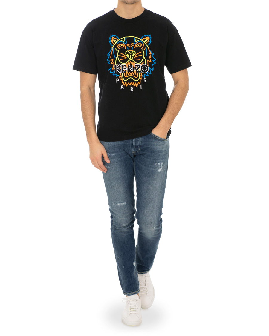 Herre | T-Shirts | KENZO | Tiger Neon T-shirt Black