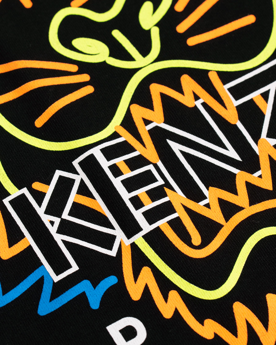 Herre | T-Shirts | KENZO | Tiger Neon T-shirt Black