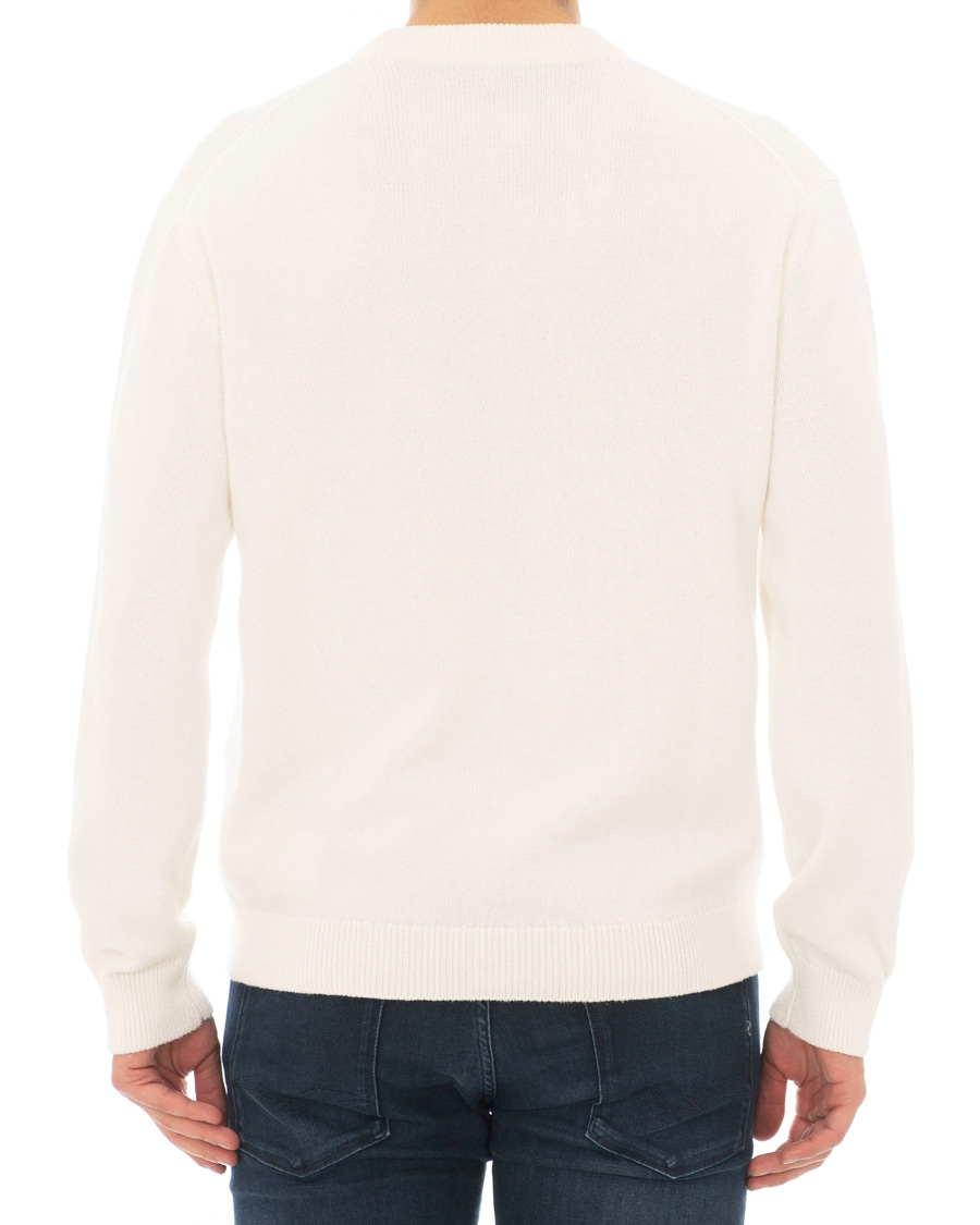 Herre | Trøjer | KENZO | Jumping Bamboo Tiger Knitted Crew Neck White