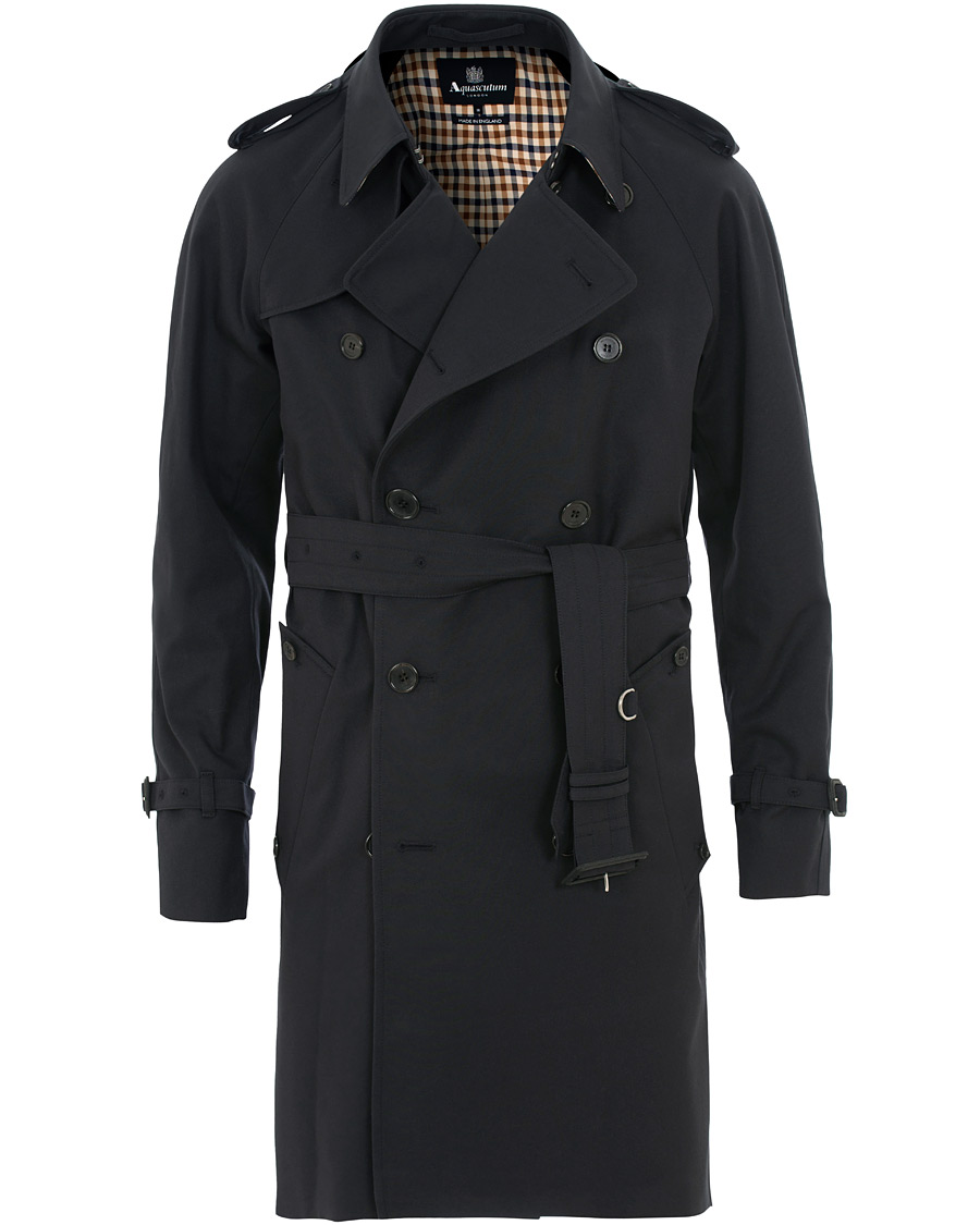 Herre | Jakker | Aquascutum | Corby Double Breasted Trenchcoat Navy