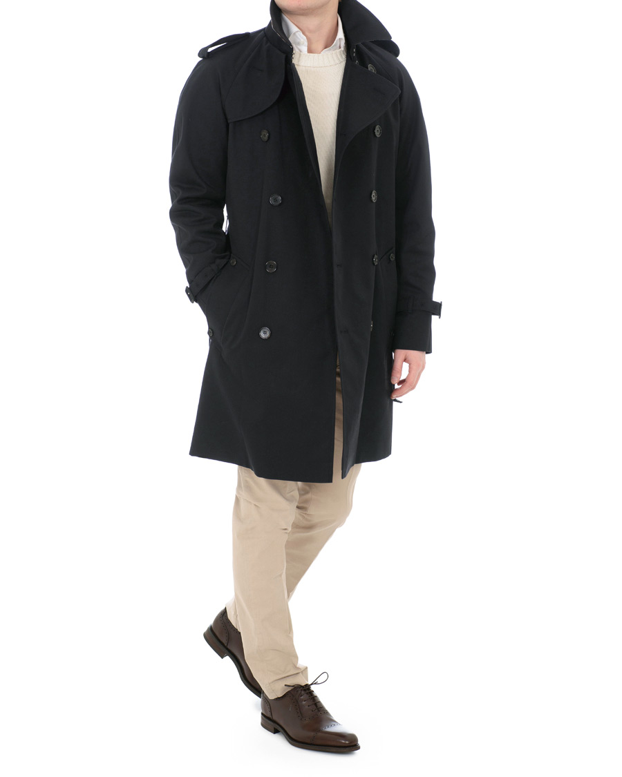 Herre | Jakker | Aquascutum | Corby Double Breasted Trenchcoat Navy