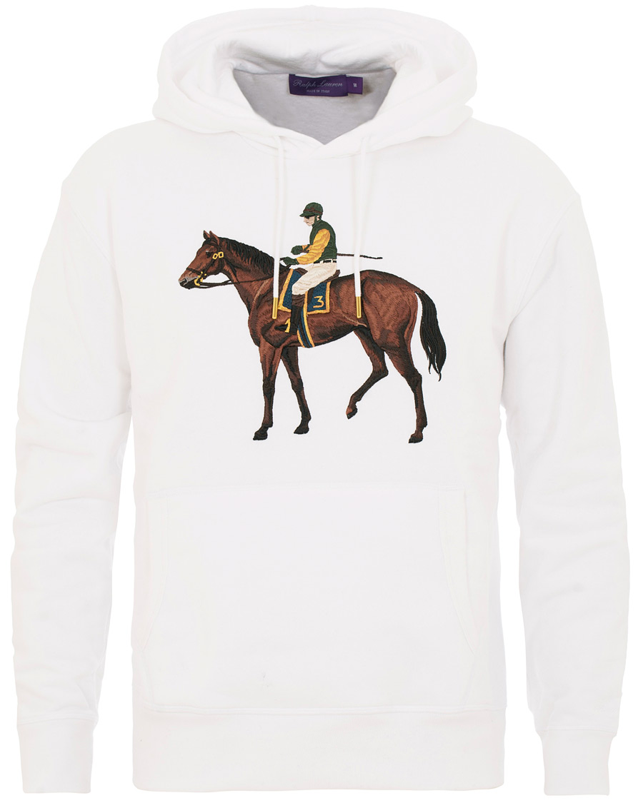 Herre | Trøjer | Ralph Lauren Purple Label | Standing Horse Hoodie Optic White