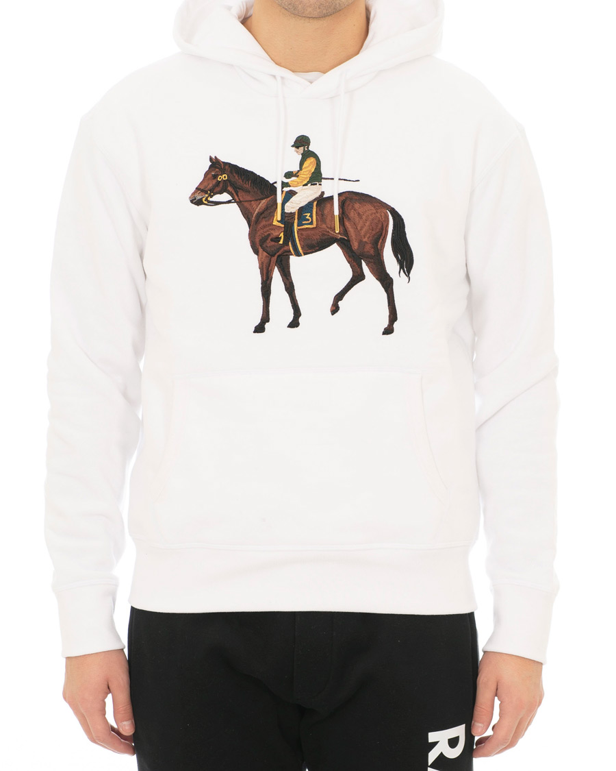 Herre | Trøjer | Ralph Lauren Purple Label | Standing Horse Hoodie Optic White