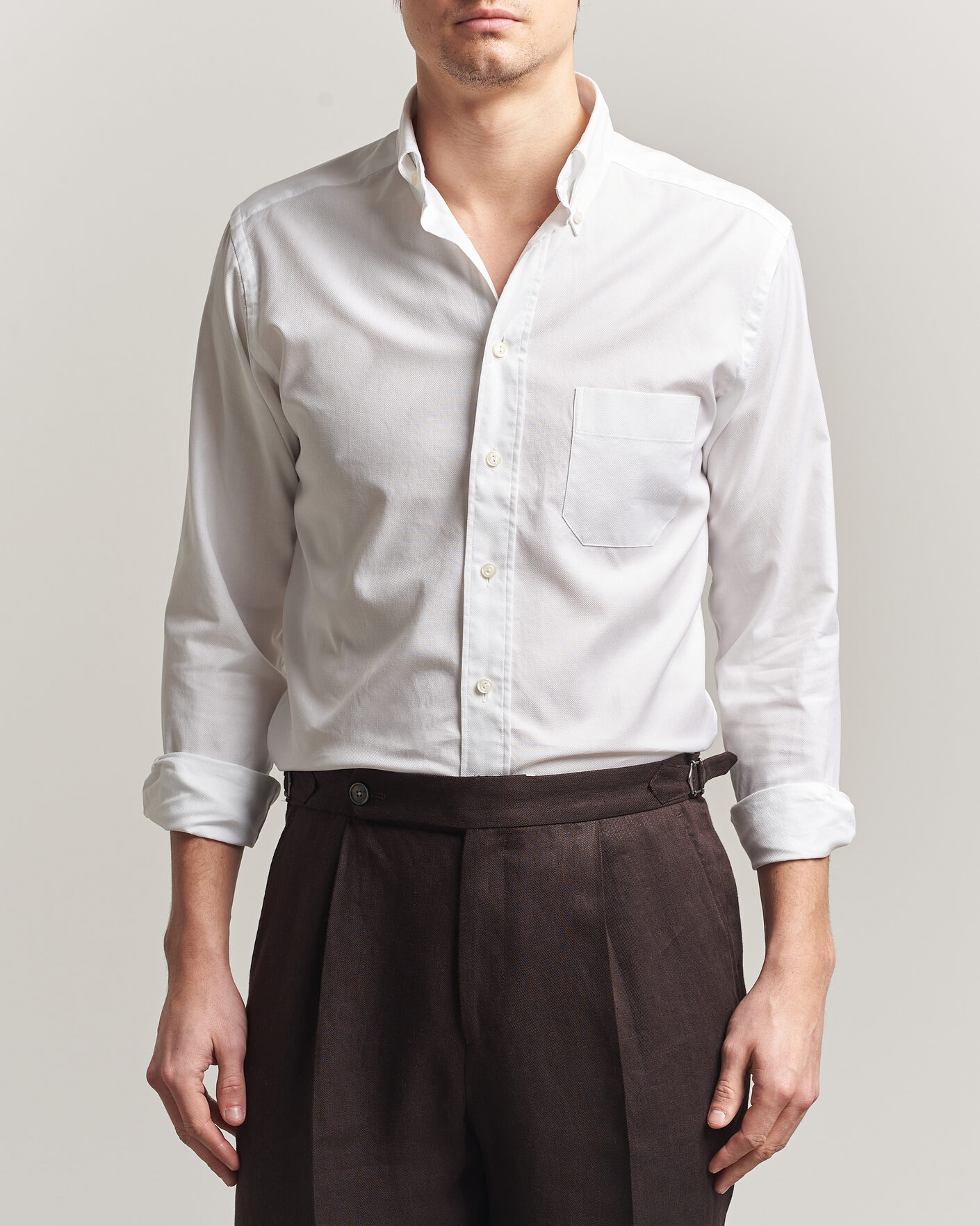 Herre | Skjorter | Eton | Slim Fit Royal Oxford Button Down White