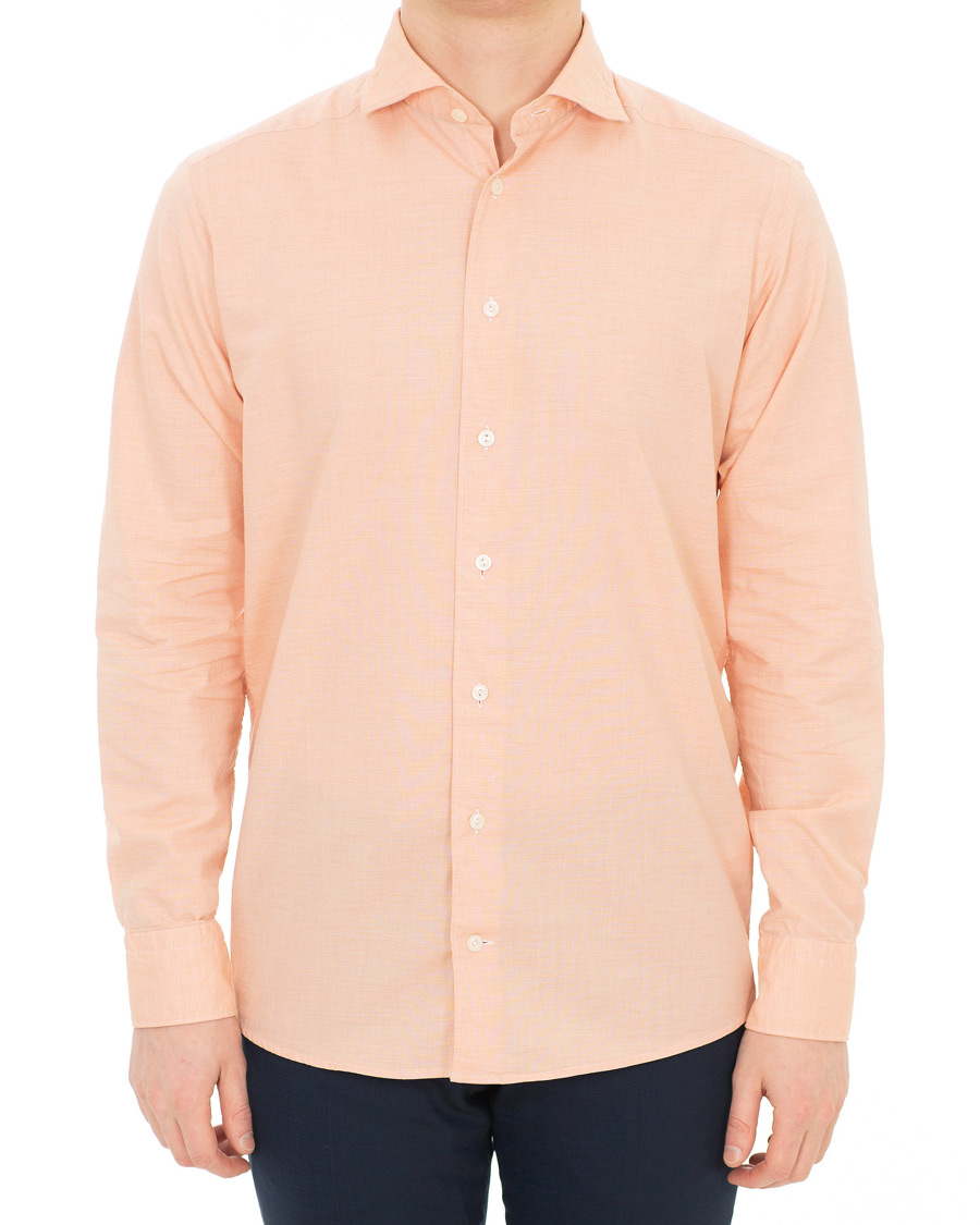 Herre | Skjorter | Eton | Slim Fit Twill Cotton Silk Shirt Orange
