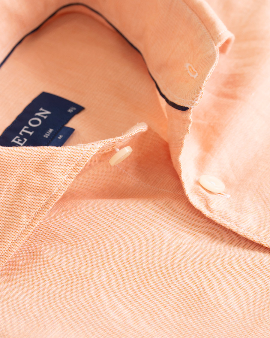 Herre | Skjorter | Eton | Slim Fit Twill Cotton Silk Shirt Orange