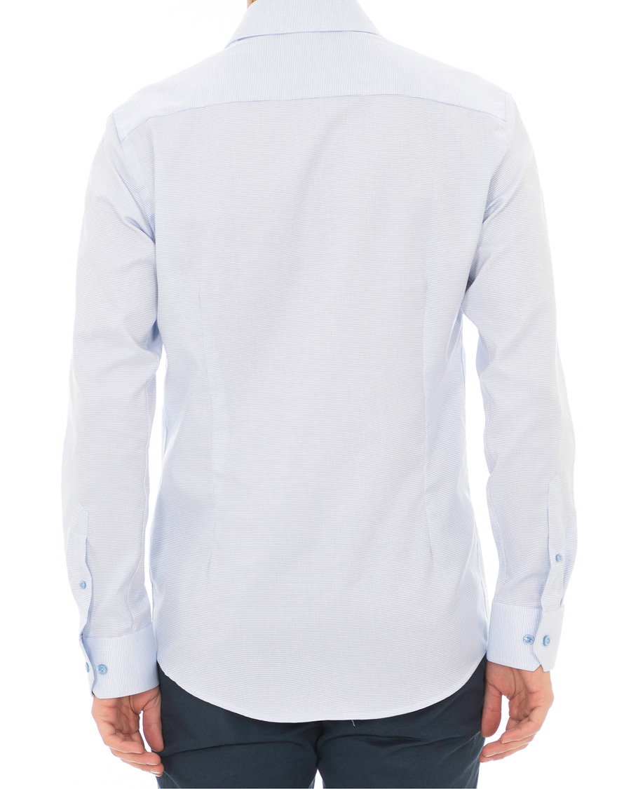 Herre | Skjorter | Eton | Slim Fit Micro Pattern Cutaway Shirt Light Blue