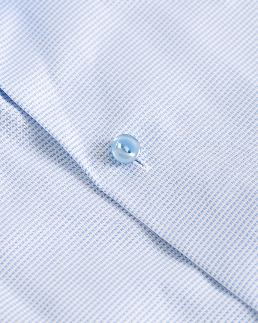 Herre | Skjorter | Eton | Slim Fit Micro Pattern Cutaway Shirt Light Blue