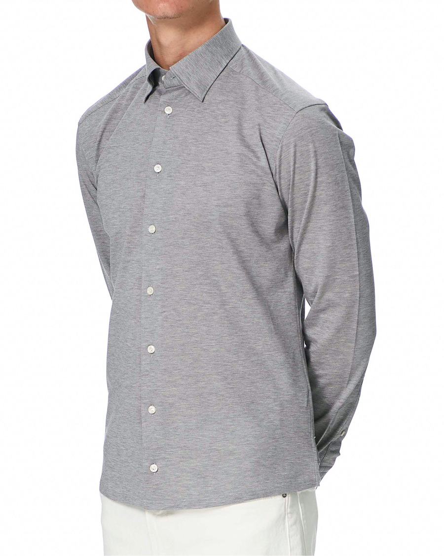 Herre | Skjorter | Eton | Slim Fit Jersey Button Under Shirt Grey