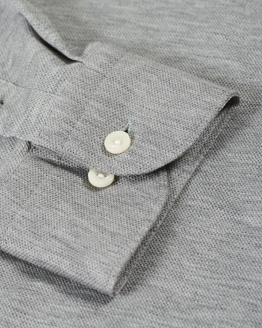 Herre | Skjorter | Eton | Slim Fit Jersey Button Under Shirt Grey