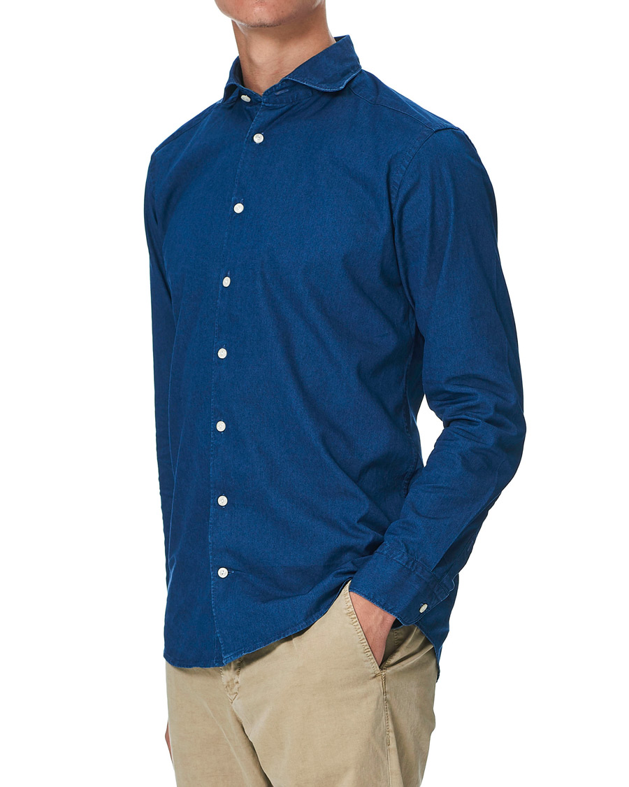 Herre | Skjorter | Eton | Slim Fit Twill Extreme Cutaway Shirt Dark Blue