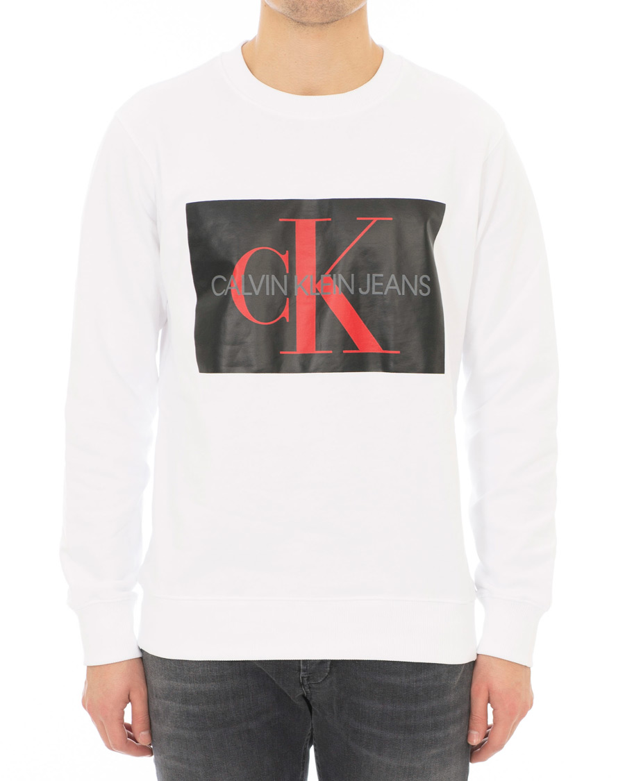 Herre | Trøjer | Calvin Klein Jeans | Monogram Box Logo Sweatshirt White