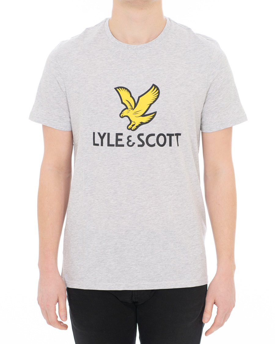 Herre | T-Shirts | Lyle & Scott | Logo Crew Neck Tee Light Grey Melange