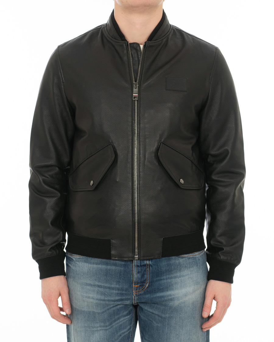 Herre | Jakker | Tommy Hilfiger | Mercedes Benz Perforated Leather Jacket Black