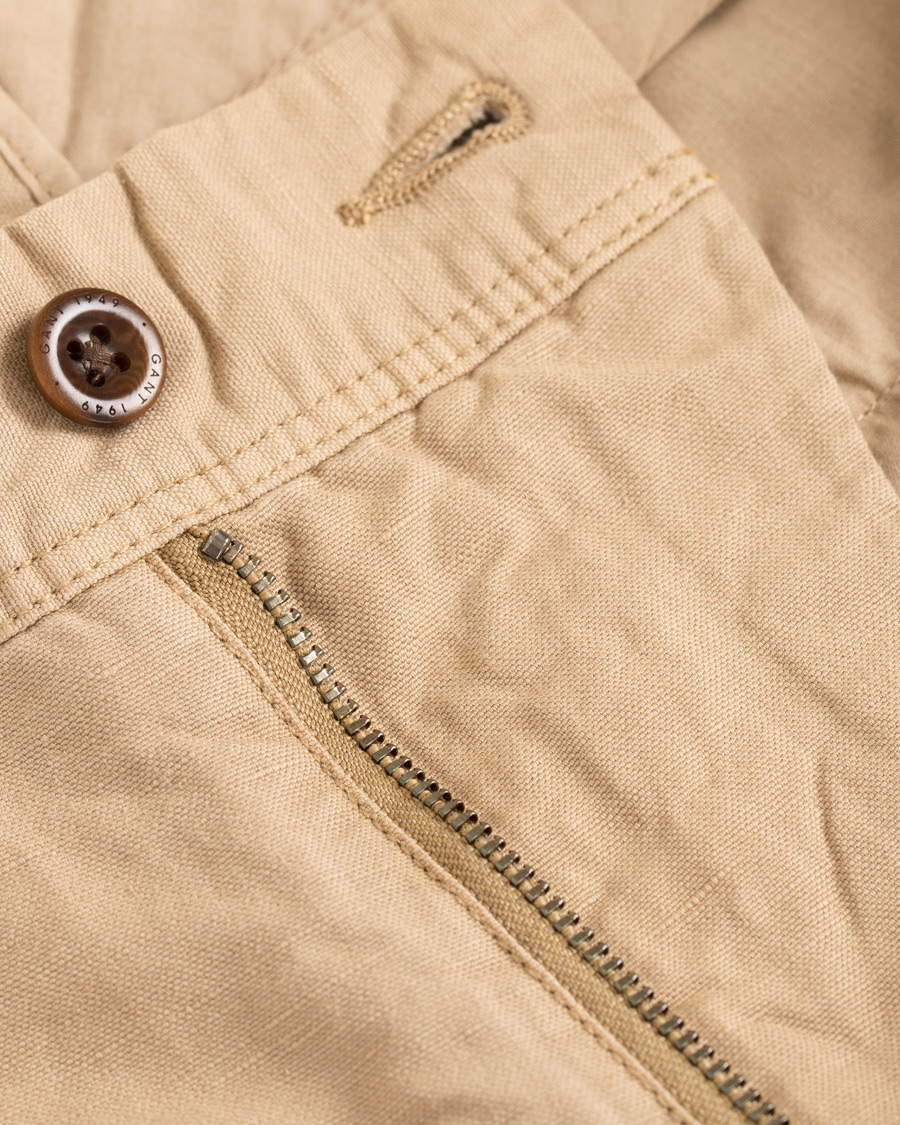 Herre | Shorts | GANT | Cotton/Linen Shorts Dark Khaki