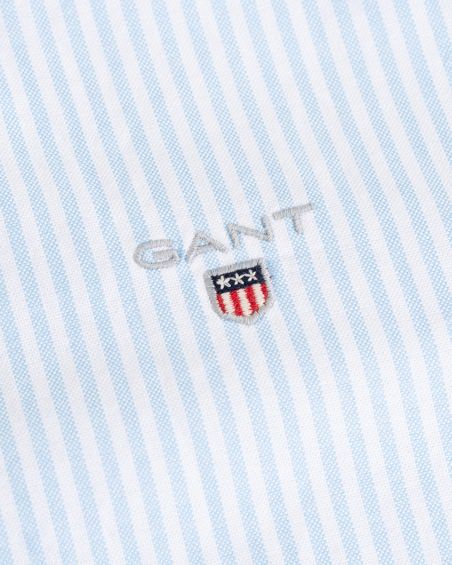 Herre | Skjorter | GANT | Slim Fit Oxford Banker Stripe Shirt Capri Blue