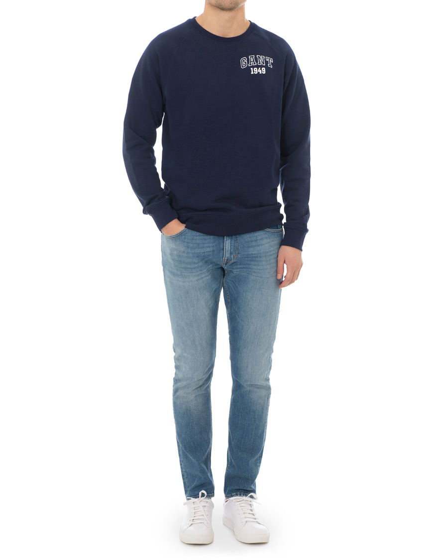 Herre | Trøjer | GANT | Summer Logo Crew Neck Sweatshirt Evening Blue