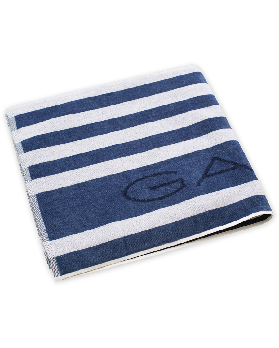 Herre | Badebukser | GANT | Beach Stripe Towel White/Navy