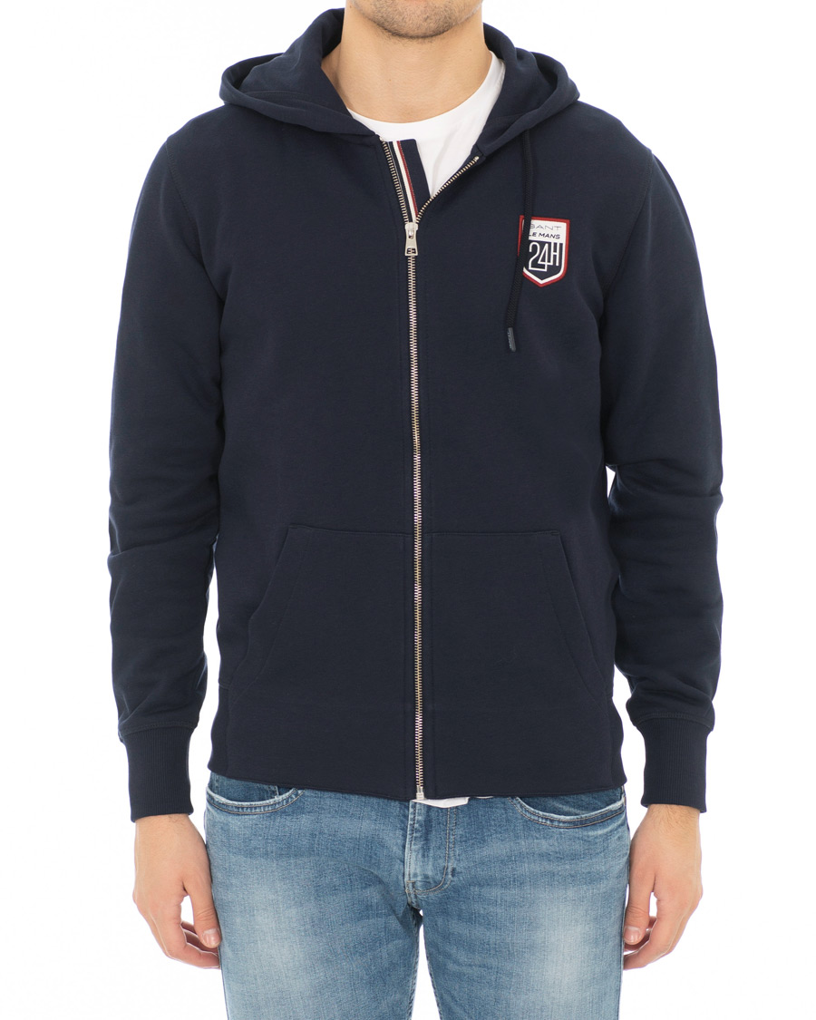 Herre | Trøjer | GANT | Le Mans Full Zip Hoodie Evening Blue