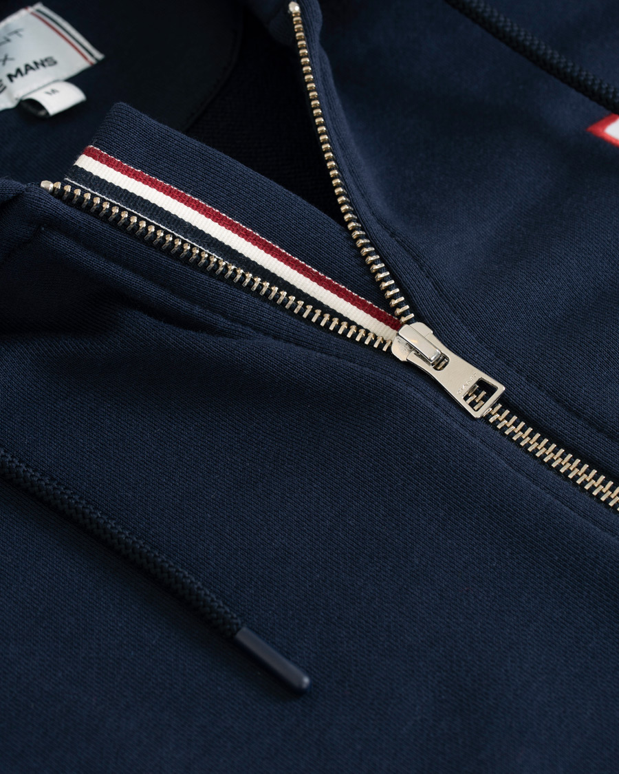 Herre | Trøjer | GANT | Le Mans Full Zip Hoodie Evening Blue