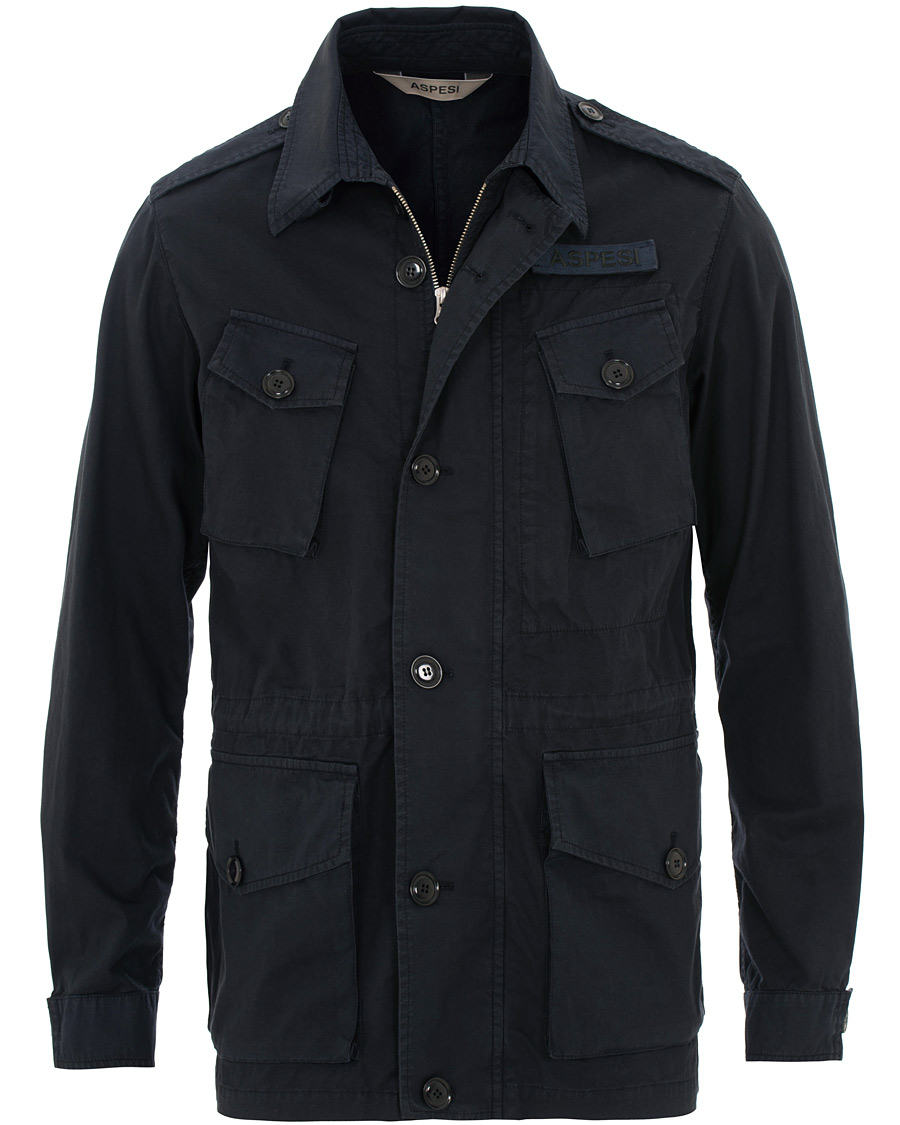 Herre | Jakker | Aspesi | Vancouver Cotton Field Jacket Navy