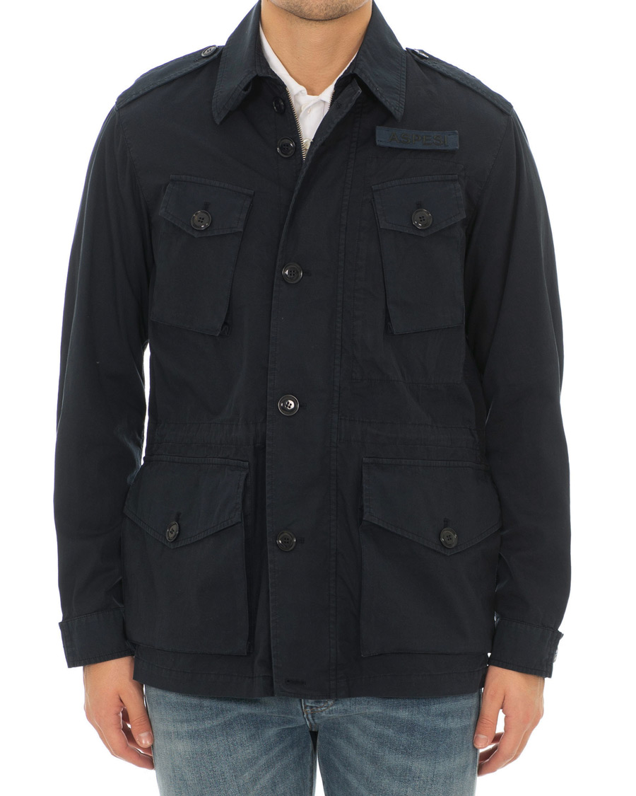 Herre | Jakker | Aspesi | Vancouver Cotton Field Jacket Navy