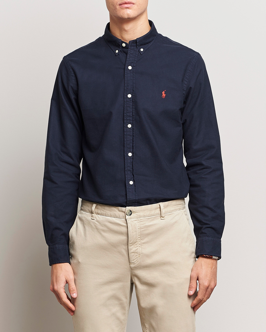 Herre | Jakke og buks | Polo Ralph Lauren | Slim Fit Garment Dyed Oxford Shirt Navy