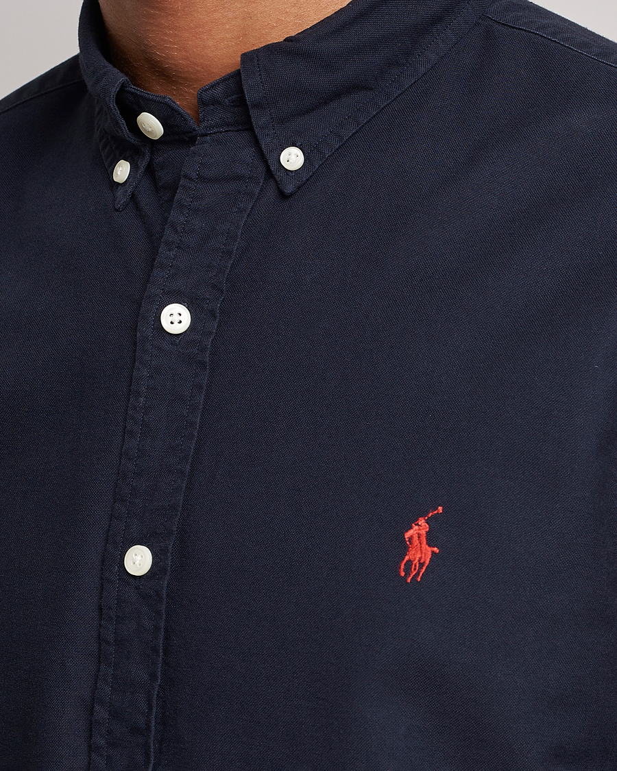 Herre | Skjorter | Polo Ralph Lauren | Slim Fit Garment Dyed Oxford Shirt Navy