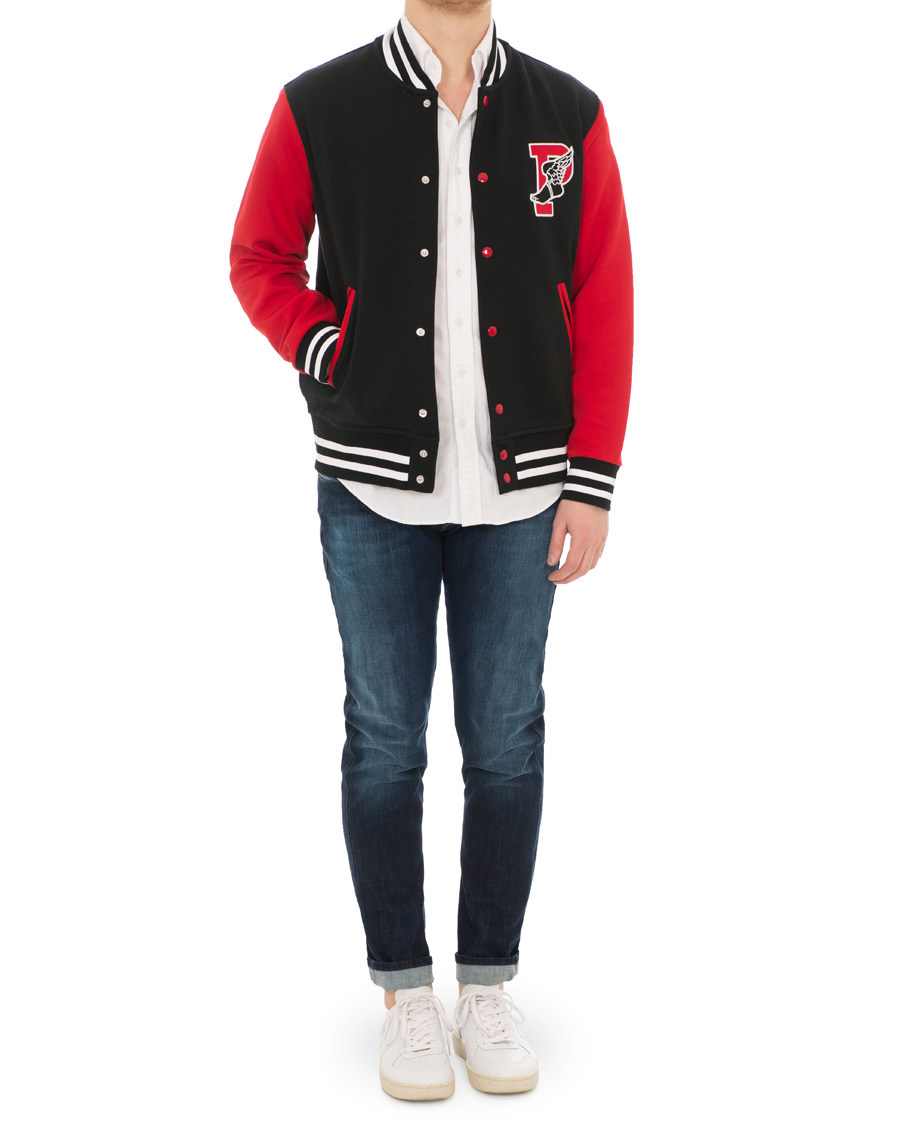 Herre | Jakker | Polo Ralph Lauren | Baseball Hybrid Jacket Black/Red