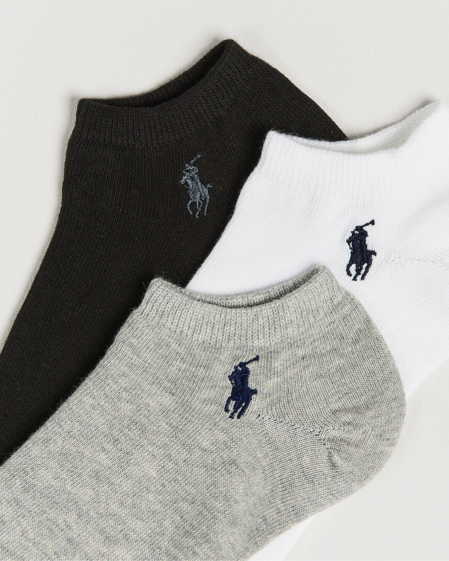 Herre | Preppy Authentic | Polo Ralph Lauren | 3-Pack Ghost Sock Black/Grey/White