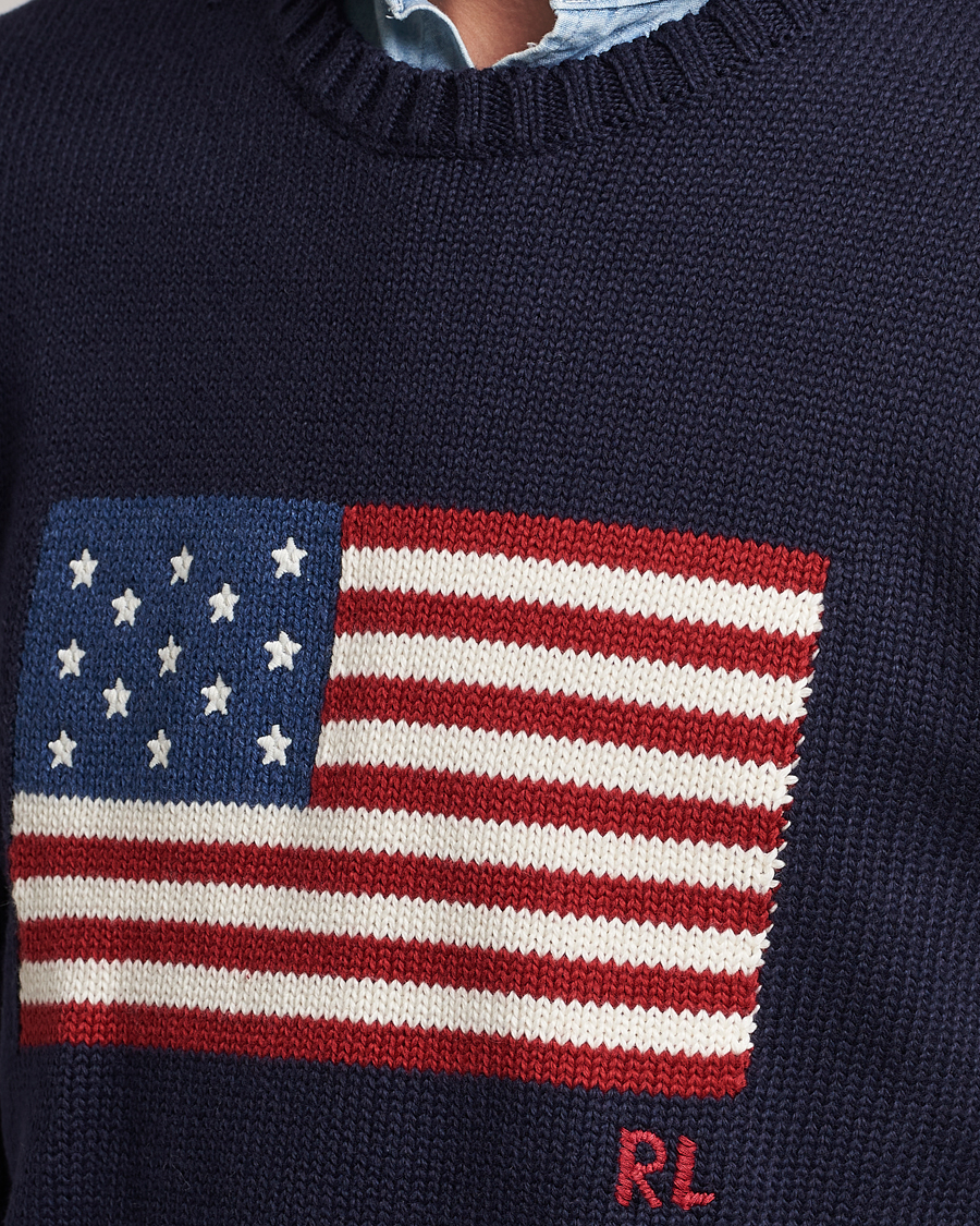 Herre | Trøjer | Polo Ralph Lauren | Knitted Flag Crew Neck Navy