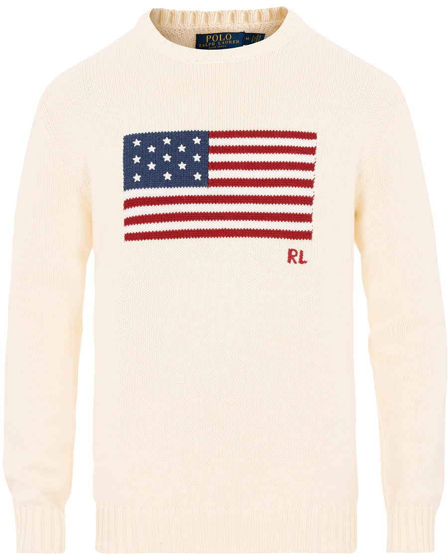 Polo Ralph Lauren Knitted Flag Crew Neck Cream -