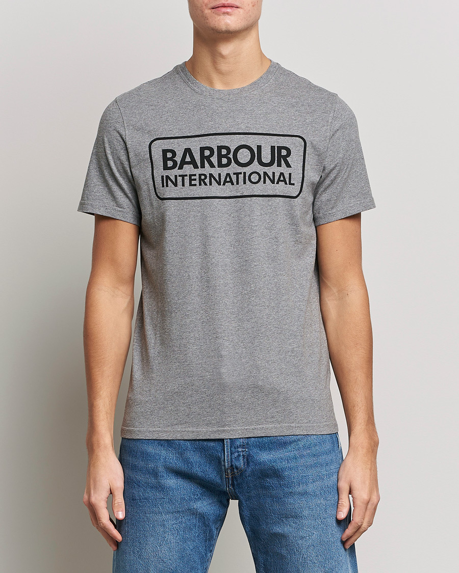 Herre |  | Barbour International | Large Logo Crew Neck Tee Antracite Grey